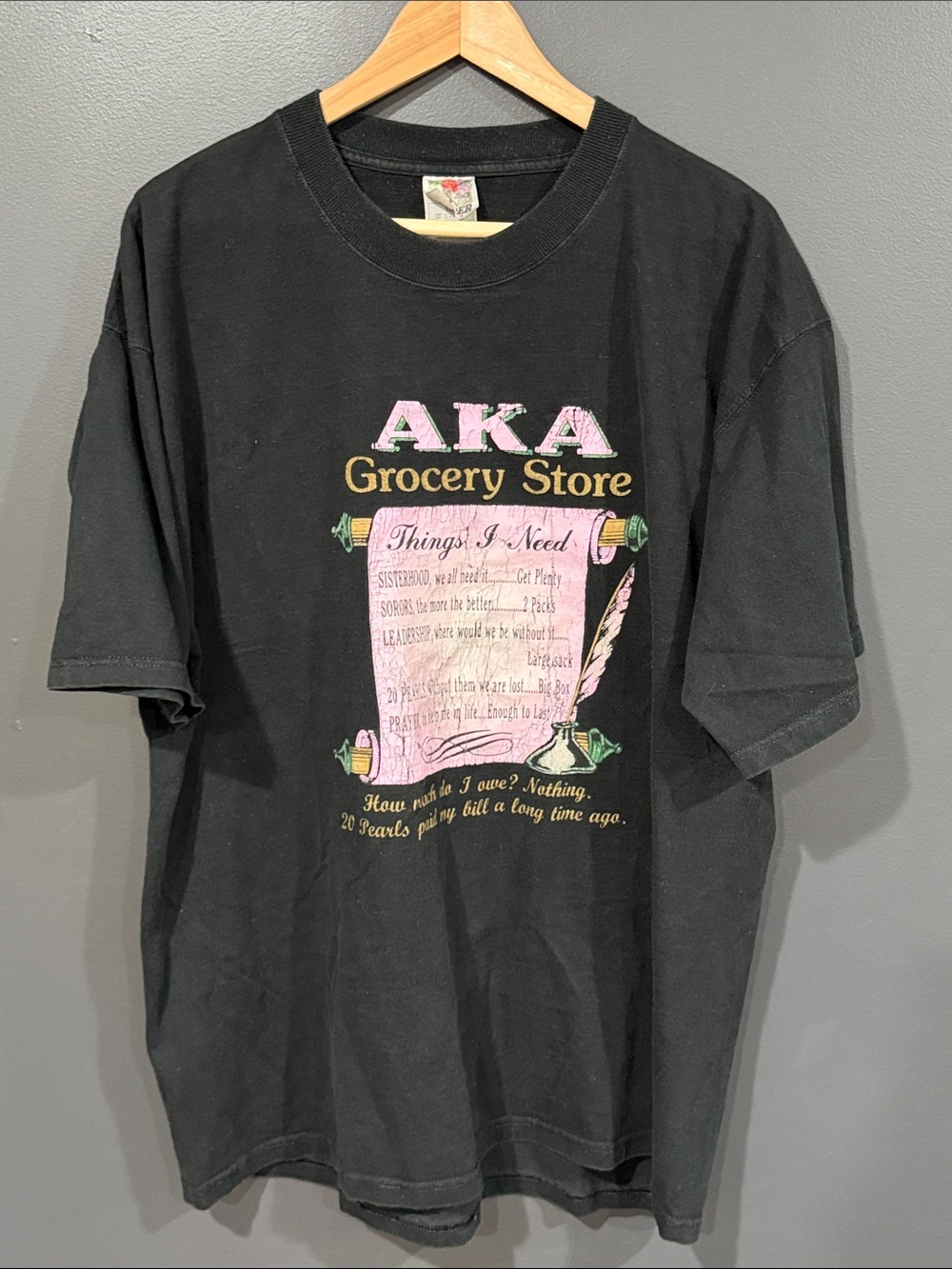 Alpha Kappa Alpha Vintage AKA Grocery Store Black Graphic Tee